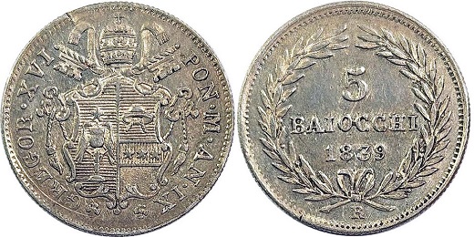 Gregory XVI 1839 5 Baiocchi